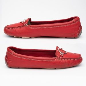 Prada red slip on loafers size 39